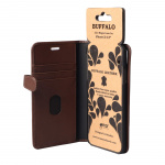 BUFFALO Wallet Leather Brown 3 Cardpockets iPhone XS 6,5