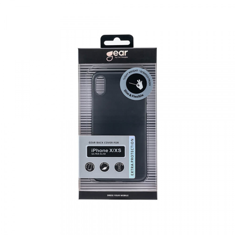 GEAR Mobile Cover Ultraslim Black Semitransparent iPhone X/XS GEAR Mobile Cover Ultraslim Black Semitransparent iPhone X/XS