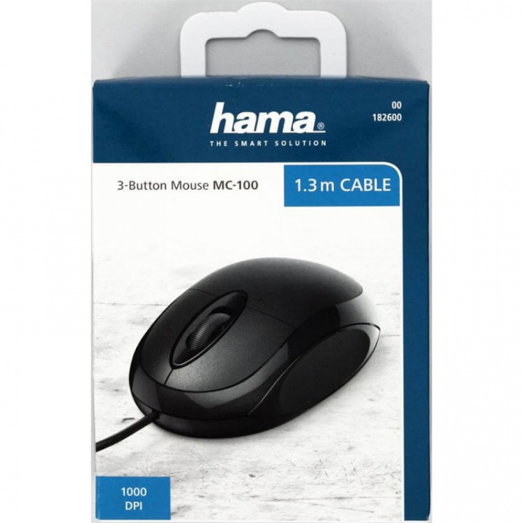 HAMA Mus MC-100 Optisk Svart