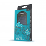 Setty powerbank met zonnecellen, 5000 mAh, zwart