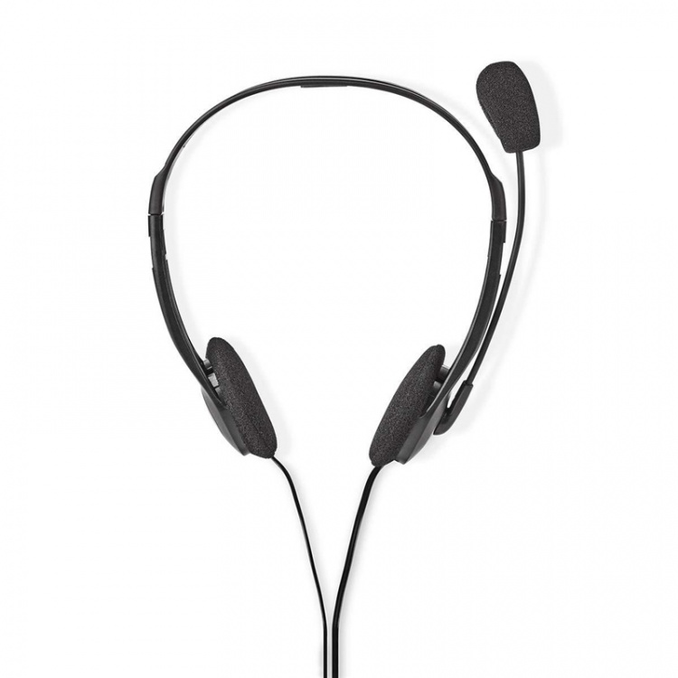 Nedis PC-Headset | On-Ear | Stereo | 2x 3.5 mm | Inklapbare Microfoon | Zwart
