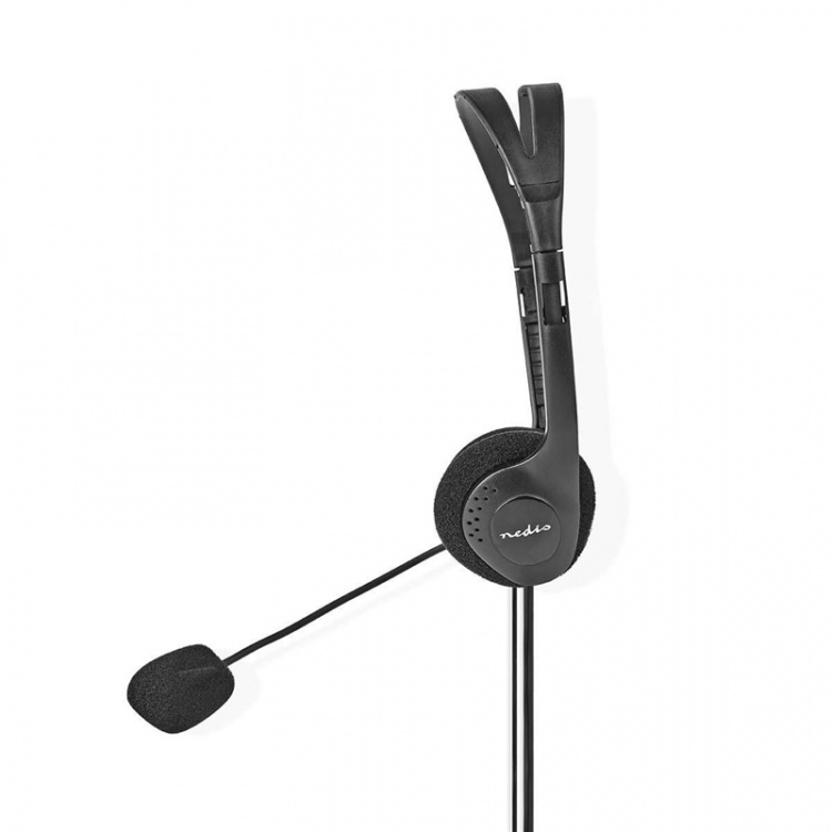 Nedis PC-Headset | On-Ear | Stereo | 2x 3.5 mm | Inklapbare Microfoon | Zwart
