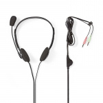 Nedis PC-Headset | On-Ear | Stereo | 2x 3.5 mm | Inklapbare Microfoon | Zwart