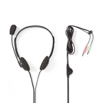 Nedis PC-Headset | On-Ear | Stereo | 2x 3.5 mm | Inklapbare Microfoon | Zwart
