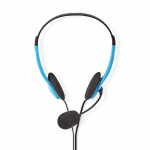 Nedis PC-Headset | On-Ear | Stereo | 2x 3.5 mm | Inklapbare Microfoon | Blauw
