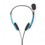 Nedis PC-Headset | On-Ear | Stereo | 2x 3.5 mm | Inklapbare Microfoon | Blauw