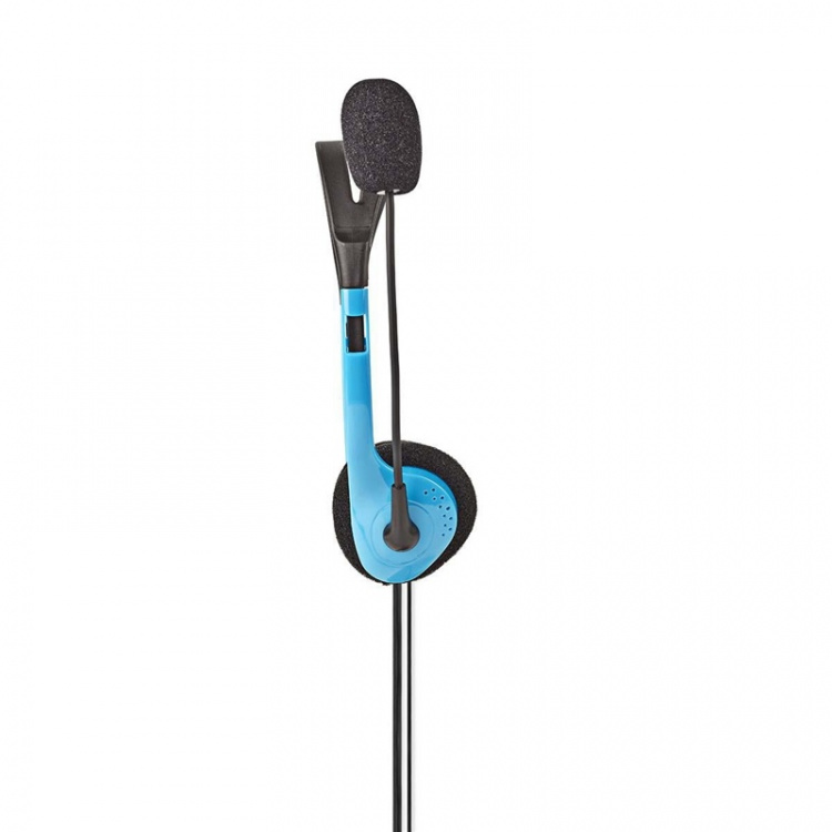 Nedis PC-Headset | On-Ear | Stereo | 2x 3.5 mm | Inklapbare Microfoon | Blauw