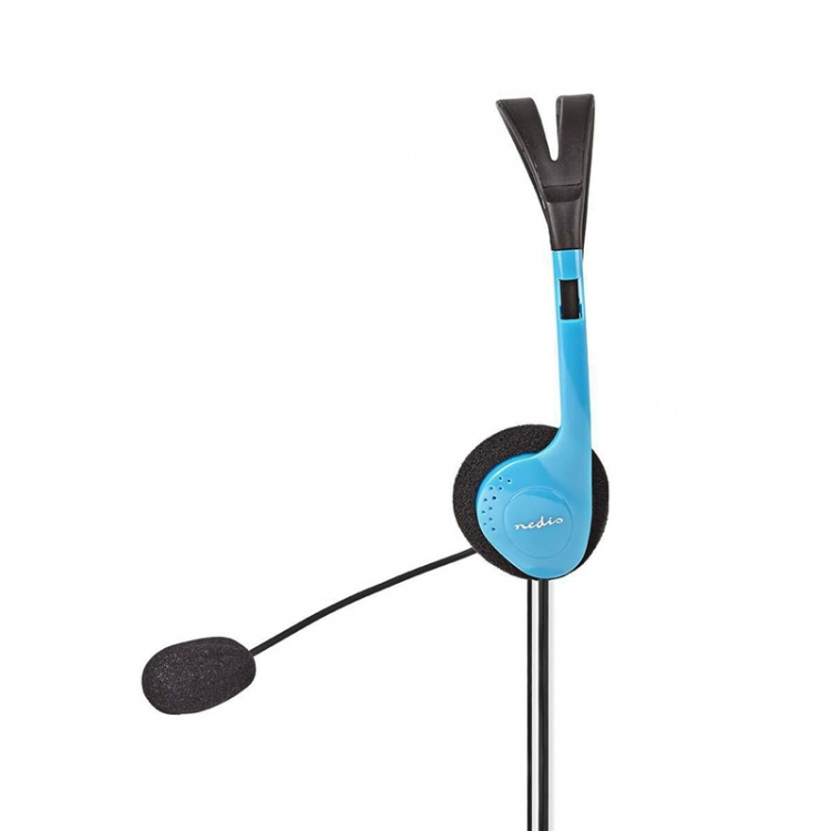 Nedis PC-Headset | On-Ear | Stereo | 2x 3.5 mm | Inklapbare Microfoon | Blauw