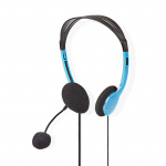 Nedis PC-Headset | On-Ear | Stereo | 2x 3.5 mm | Inklapbare Microfoon | Blauw