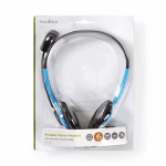 Nedis PC-Headset | On-Ear | Stereo | 2x 3.5 mm | Inklapbare Microfoon | Blauw