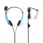 Nedis PC-Headset | On-Ear | Stereo | 2x 3.5 mm | Inklapbare Microfoon | Blauw