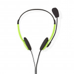Nedis PC-Headset | On-Ear | Stereo | 2x 3.5 mm | Inklapbare Microfoon | Groen Nedis PC-Headset | On-Ear | Stereo | 2x 3.5 mm | Inklapbare Microfoon | Groen