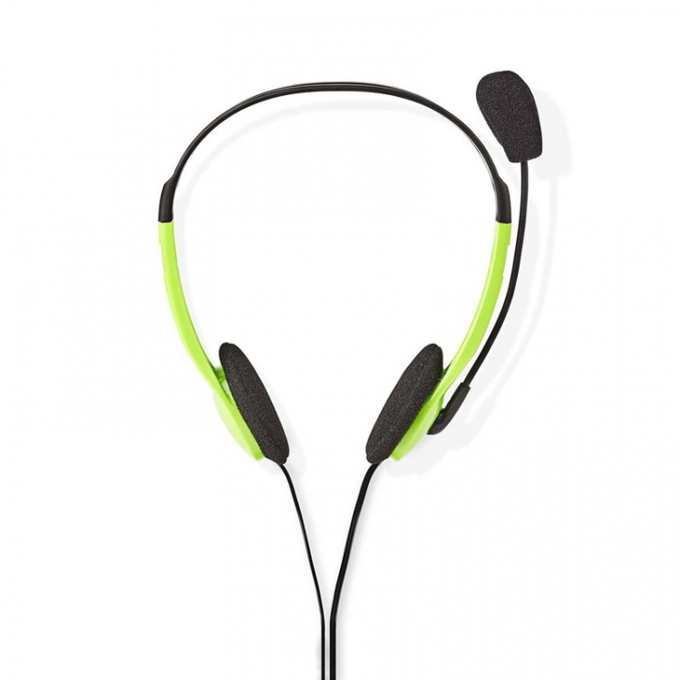 Nedis PC-Headset | On-Ear | Stereo | 2x 3.5 mm | Inklapbare Microfoon | Groen Nedis PC-Headset | On-Ear | Stereo | 2x 3.5 mm | Inklapbare Microfoon | Groen