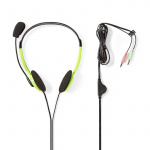 Nedis PC-Headset | On-Ear | Stereo | 2x 3.5 mm | Inklapbare Microfoon | Groen Nedis PC-Headset | On-Ear | Stereo | 2x 3.5 mm | Inklapbare Microfoon | Groen