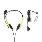 Nedis PC-Headset | On-Ear | Stereo | 2x 3.5 mm | Inklapbare Microfoon | Groen Nedis PC-Headset | On-Ear | Stereo | 2x 3.5 mm | Inklapbare Microfoon | Groen