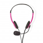 Nedis PC-Headset | On-Ear | Stereo | 2x 3.5 mm | Inklapbare Microfoon | Roze