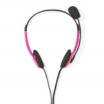 Nedis PC-Headset | On-Ear | Stereo | 2x 3.5 mm | Inklapbare Microfoon | Roze