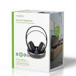 Nedis Draadloze TV-Koptelefoon | RF, frequentie 868 MHz | Over-Ear | Maximale batterijduur: 11 uur | 100 m | Digitale Audio | Laadstation | Zilver / Zwart