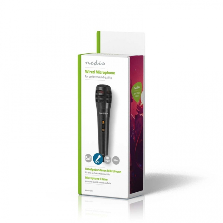 Nedis Bedrade Microfoon | Cardioïde | Afneembare Kabel | 5.00 m | 80 Hz - 12 kHz | 600 Ohm | -75 dB | Aan/uit knop | Inclusief reiskoffer | ABS / Aluminium | Zwart Nedis Bedrade Microfoon | Cardioïde | Afneembare Kabel | 5.00 m | 80 Hz - 12 kHz | 600 Ohm | -75 dB | Aan/uit knop | Inclusief reiskoffer | ABS / Aluminium | Zwart
