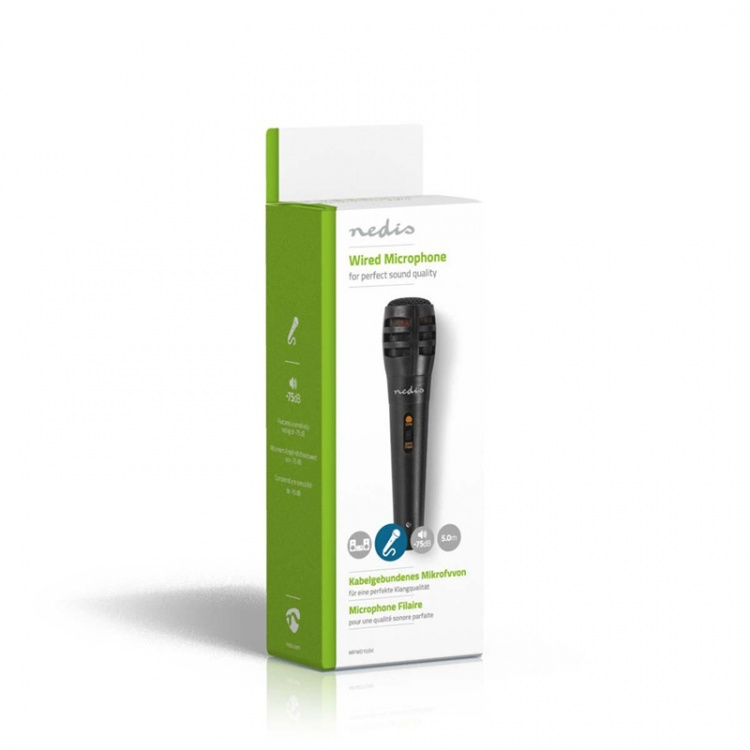 Nedis Bedrade Microfoon | Cardioïde | Afneembare Kabel | 5.00 m | 80 Hz - 12 kHz | 600 Ohm | -75 dB | Aan/uit knop | Inclusief reiskoffer | ABS / Aluminium | Zwart Nedis Bedrade Microfoon | Cardioïde | Afneembare Kabel | 5.00 m | 80 Hz - 12 kHz | 600 Ohm | -75 dB | Aan/uit knop | Inclusief reiskoffer | ABS / Aluminium | Zwart