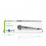 Nedis Microfoon | Cardioïde | Afneembare Kabel | 5.00 m | 80 Hz - 13 kHz | 600 Ohm | -72 dB | Aan/uit knop | Metaal | Zilver