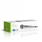Nedis Microfoon | Cardioïde | Afneembare Kabel | 5.00 m | 80 Hz - 13 kHz | 600 Ohm | -72 dB | Aan/uit knop | Metaal | Zilver