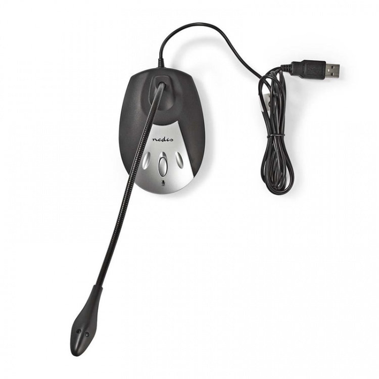 Nedis Microfoon | Gebruikt voor: Desktop / Notebook | Bedraad | USB-A Male | Aan/uit knop | Koptelefoonoutput