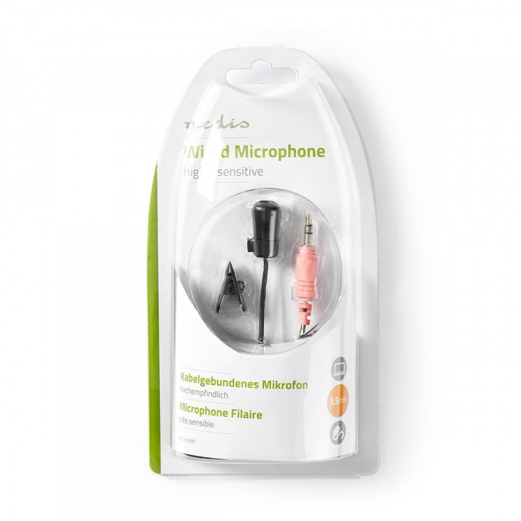 Nedis Microfoon | Gebruikt voor: Notebook / Smartphone / Tablet | Bedraad | 1x 3.5 mm