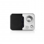 Nedis FM-Radio | Draagbaar Model | FM | Batterij Gevoed / Netvoeding | Analoog | 2.4 W | Zwart-Wit Scherm | Koptelefoonoutput | Handgreep | Wit / Zwart