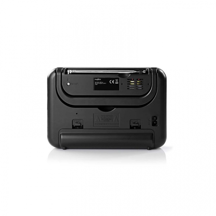 Nedis FM-Radio | Draagbaar Model | FM | Batterij Gevoed / Netvoeding | Analoog | 2.4 W | Zwart-Wit Scherm | Koptelefoonoutput | Handgreep | Wit / Zwart