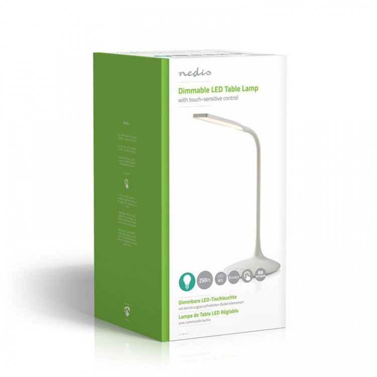 Nedis LED-Bureaulamp | Dimbaar | 250 lm | Oplaadbaar | Aanraakfunctie | Wit