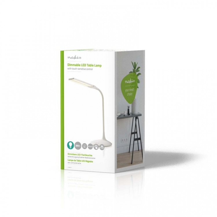 Nedis LED-Bureaulamp | Dimbaar | 280 lm | Oplaadbaar | Aanraakfunctie | Wit Nedis LED-Bureaulamp | Dimbaar | 280 lm | Oplaadbaar | Aanraakfunctie | Wit