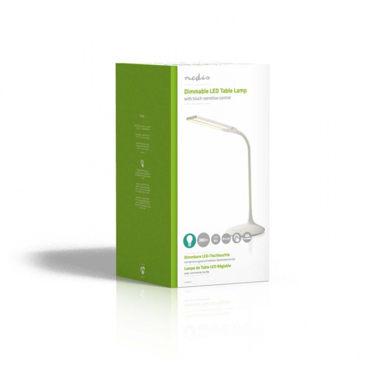 Nedis LED-Bureaulamp | Dimbaar | 280 lm | Oplaadbaar | Aanraakfunctie | Wit Nedis LED-Bureaulamp | Dimbaar | 280 lm | Oplaadbaar | Aanraakfunctie | Wit