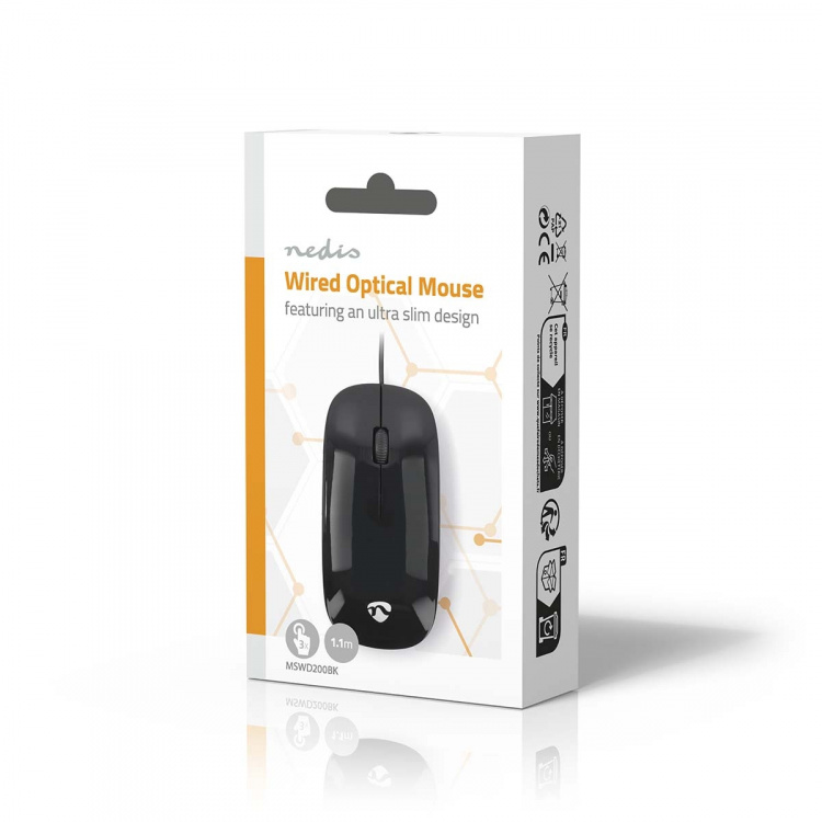 Nedis Muis | Bedraad | 1000 dpi | Aantal knoppen: 3 | Tweehandig