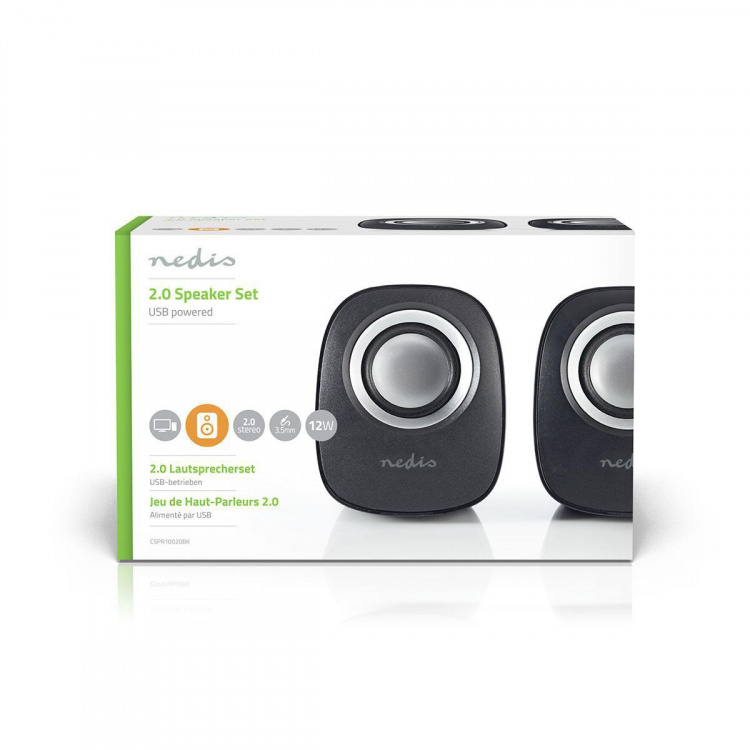 Nedis PC-Speaker | 2.0 | 12 W | 3,5 mm Male | USB Gevoed | Volumebediening