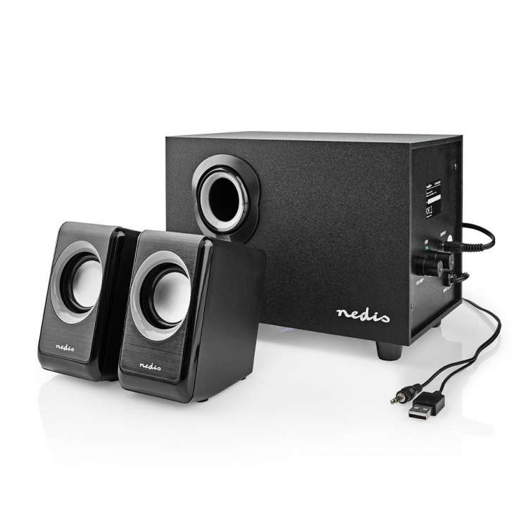 Nedis PC-Speaker | 2.1 | 33 W | 3,5 mm Male | USB Gevoed | Volumebediening Nedis PC-Speaker | 2.1 | 33 W | 3,5 mm Male | USB Gevoed | Volumebediening