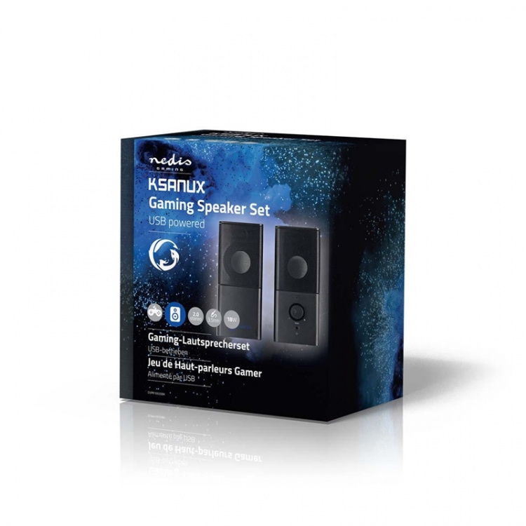 Nedis Gaming Speaker | Speaker-kanalen: 2.0 | USB Gevoed | 3,5 mm Male | 18 W | Zonder Verlichting | Volumebediening | Uitgangen audio / video / data: 1x 3.5 mm Audio Out
