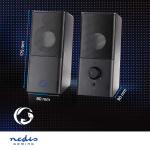 Nedis Gaming Speaker | Speaker-kanalen: 2.0 | USB Gevoed | 3,5 mm Male | 18 W | Zonder Verlichting | Volumebediening | Uitgangen audio / video / data: 1x 3.5 mm Audio Out