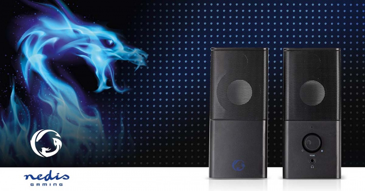 Nedis Gaming Speaker | Speaker-kanalen: 2.0 | USB Gevoed | 3,5 mm Male | 18 W | Zonder Verlichting | Volumebediening | Uitgangen audio / video / data: 1x 3.5 mm Audio Out