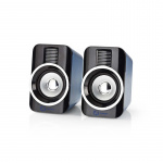 Nedis Gaming Speaker | Speaker-kanalen: 2.0 | USB Gevoed | 3,5 mm Male | 30 W | RGB | Volumebediening