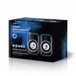 Nedis Gaming Speaker | Speaker-kanalen: 2.0 | USB Gevoed | 3,5 mm Male | 30 W | RGB | Volumebediening