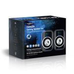 Nedis Gaming Speaker | Speaker-kanalen: 2.0 | USB Gevoed | 3,5 mm Male | 30 W | RGB | Volumebediening