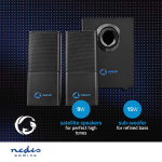 Nedis Gaming Speaker | Speaker-kanalen: 2.1 | USB Gevoed | 3,5 mm Male | 30 W | Zonder Verlichting | Volumebediening