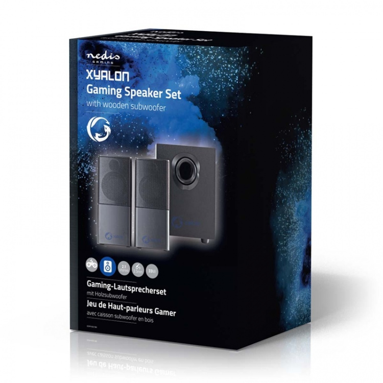 Nedis Gaming Speaker | Speaker-kanalen: 2.1 | USB Gevoed | 3,5 mm Male | 30 W | Zonder Verlichting | Volumebediening