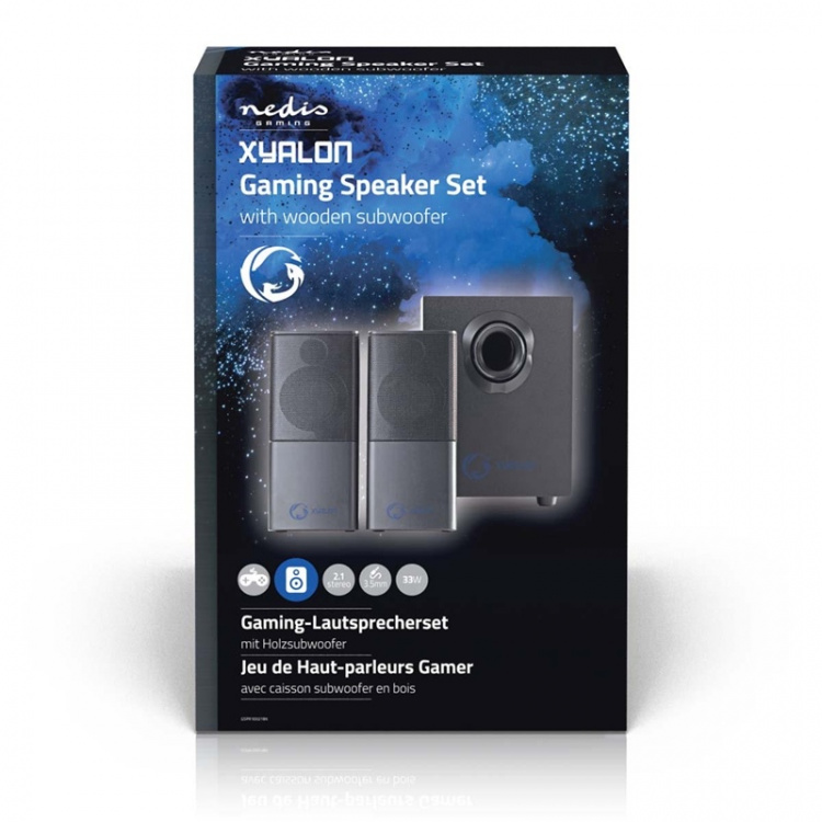 Nedis Gaming Speaker | Speaker-kanalen: 2.1 | USB Gevoed | 3,5 mm Male | 30 W | Zonder Verlichting | Volumebediening