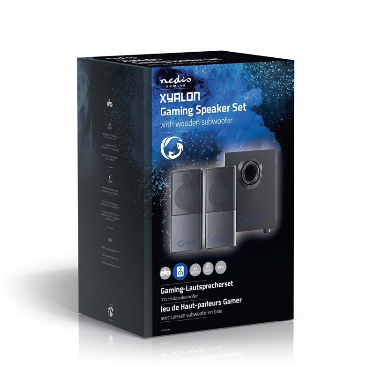 Nedis Gaming Speaker | Speaker-kanalen: 2.1 | USB Gevoed | 3,5 mm Male | 30 W | Zonder Verlichting | Volumebediening