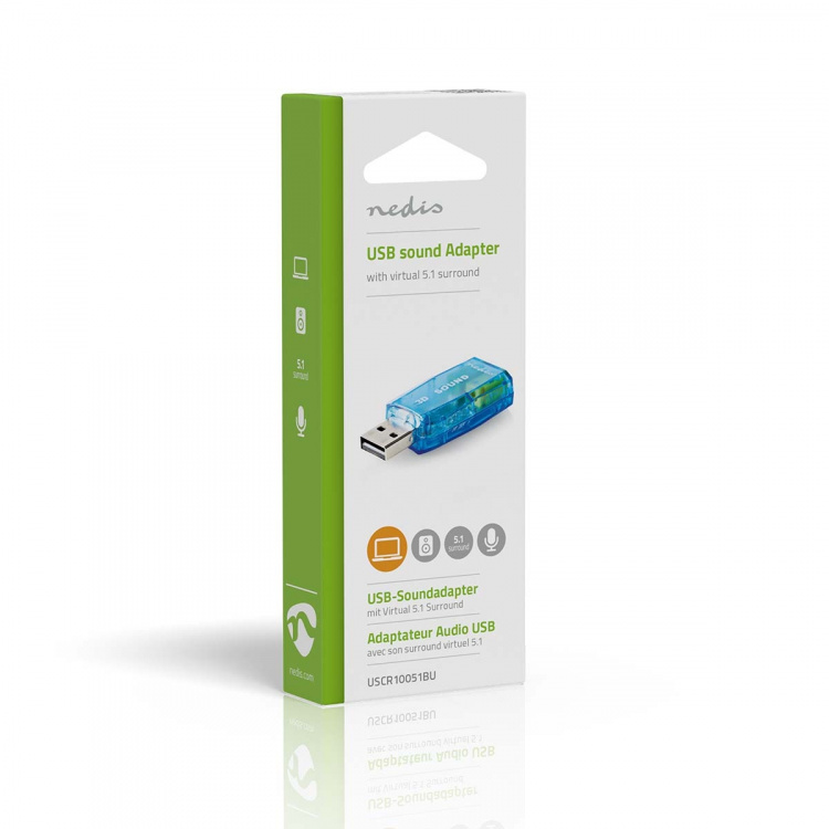 Nedis Geluidskaart | 5.1 | USB 2.0 | Microfoonaansluiting: 1x 3.5 mm | Headset-aansluiting: 3.5 mm Male Nedis Geluidskaart | 5.1 | USB 2.0 | Microfoonaansluiting: 1x 3.5 mm | Headset-aansluiting: 3.5 mm Male