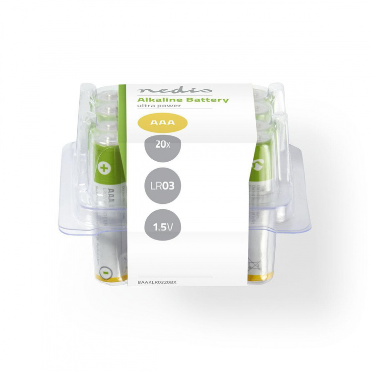 Nedis Alkaline-Batterij AAA | 1.5 V DC | 20-Pak Nedis Alkaline-Batterij AAA | 1.5 V DC | 20-Pak