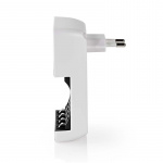 Nedis NiMH-Batterijlader AA / AAA | 1.2 V DC | Druppelladen | Type C (CEE 7/16) | Batterijtype: AA / AAA | Wit / Zwart Nedis NiMH-Batterijlader AA / AAA | 1.2 V DC | Druppelladen | Type C (CEE 7/16) | Batterijtype: AA / AAA | Wit / Zwart