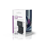 Nedis NiMH-Batterijlader AA / AAA | 1.2 V DC | Druppelladen | Type C (CEE 7/16) | Batterijtype: AA / AAA | Wit / Zwart Nedis NiMH-Batterijlader AA / AAA | 1.2 V DC | Druppelladen | Type C (CEE 7/16) | Batterijtype: AA / AAA | Wit / Zwart